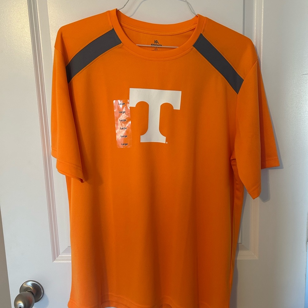 Orange Athletic Tee with Gray Accents